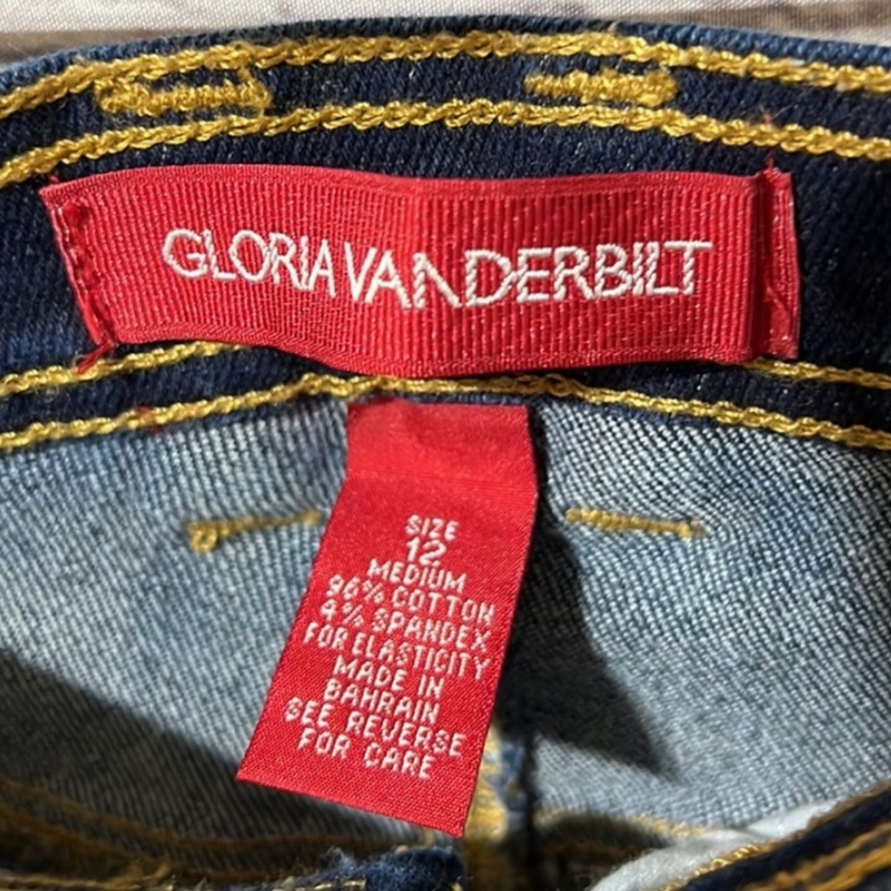 VNTG Gloria Vanderbilt Swan Logo Dark Designer Jeans - Picture 6 of 6